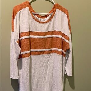 Maurices 24/7 Rust and White Knit Top